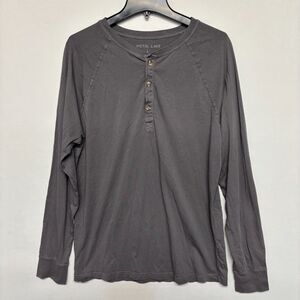 Pistol Lake Men Long Sleeve Henley Shirt Top Size Large Organic Cotton D127 -8